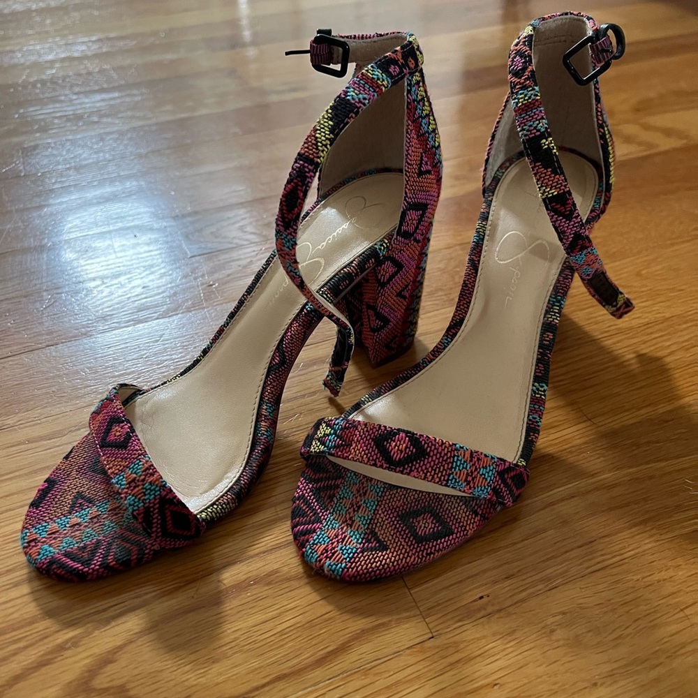 Jessica Simpson Multi Color Block Heels